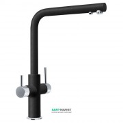 Смеситель для кухни Franke Neptune Clear Water двухрычажный для водопроводной и фильтрованной воды латунь хром/оникс 115.0370.694