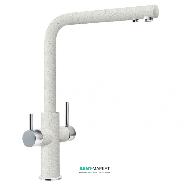 Смеситель для кухни Franke Neptune Clear Water двухрычажный для водопроводной и фильтрованной воды латунь хром/белый 115.0370.703