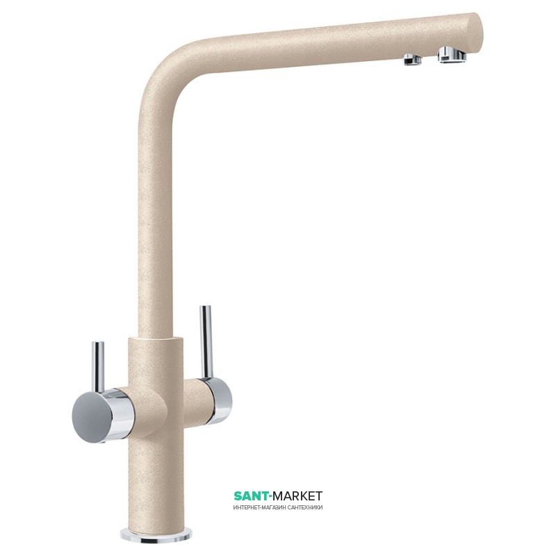 Смеситель для кухни Franke Neptune Clear Water двухрычажный для водопроводной и фильтрованной воды латунь хром/ваниль 115.0370.710