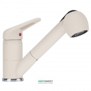 Смеситель для кухни Franke Novara-Plus однорычажный с выносным изливом латунь покрытие Fragranit ваниль 115.0470.662