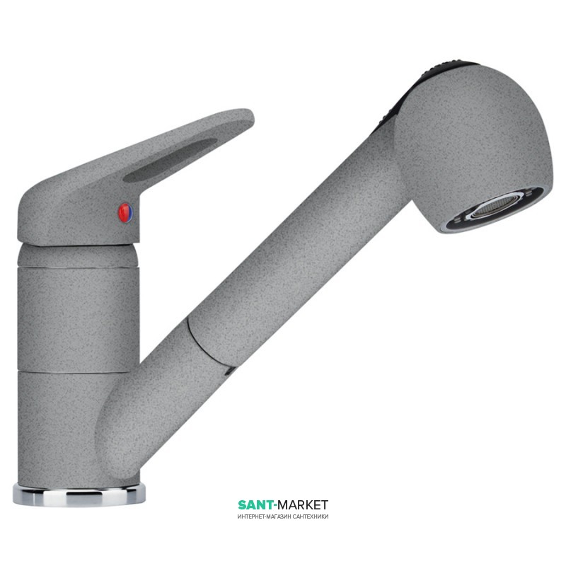 Змішувач для кухні Franke Novara-Plus змішувач з виносним зливом латунь покриття Fragranit сірий камінь 115.0470.670