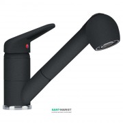 Змішувач для кухні Franke Novara-Plus змішувач з виносним зливом латунь покриття Fragranit онікс 115.0470.675