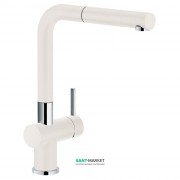 Смеситель для кухни Franke Active Plus Doc однорычажный с выносным изливом латунь покрытие Fragranite хром/ваниль 115.0373.832