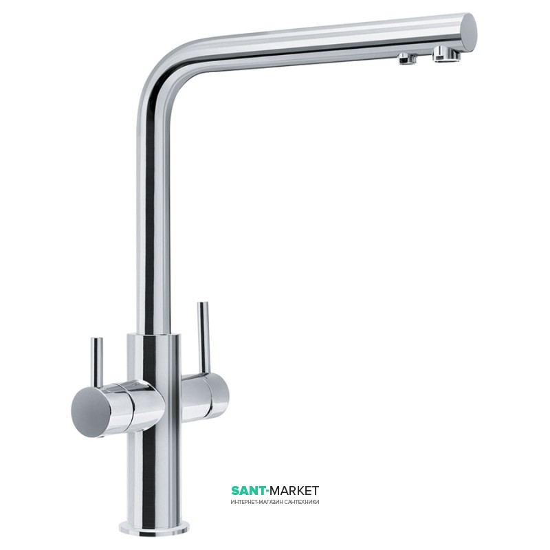 Смеситель для кухни Franke Neptune Clear Water двухрычажный для водопроводной и фильтрованной воды латунь хром 115.0370.689