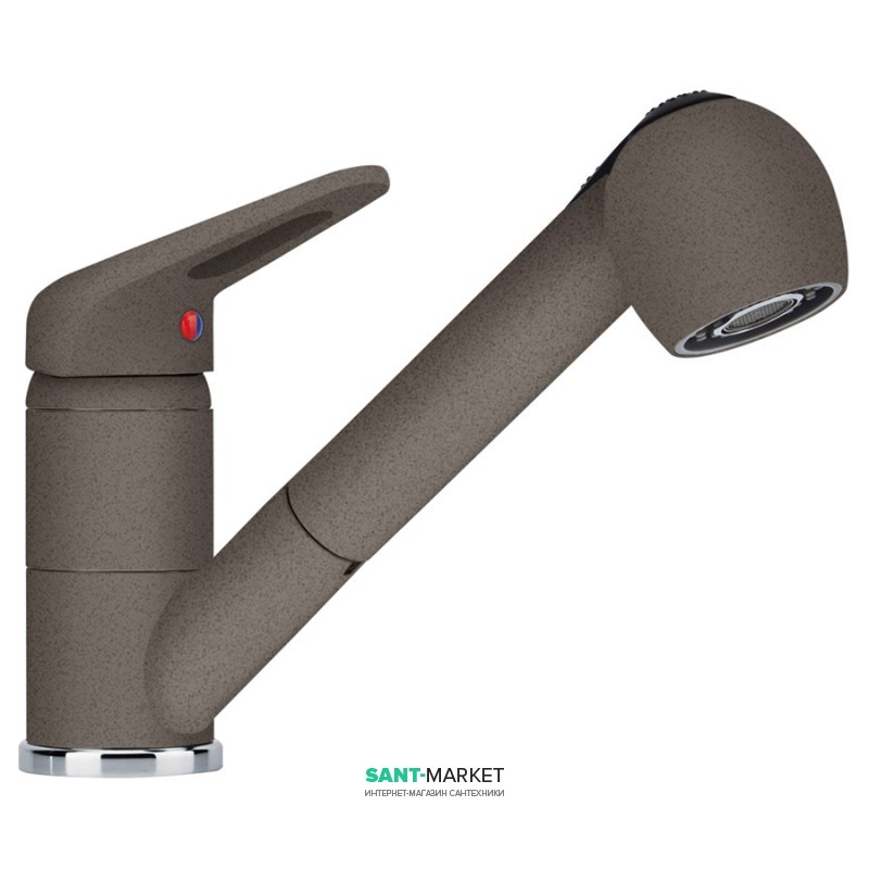 Змішувач для кухні Franke Novara-Plus змішувач з виносним зливом латунь покриття Fragranit шторм 115.0470.667