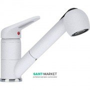 Смеситель для кухни Franke Novara-Plus однорычажный с выносным изливом латунь покрытие Fragranit белый 115.0470.669