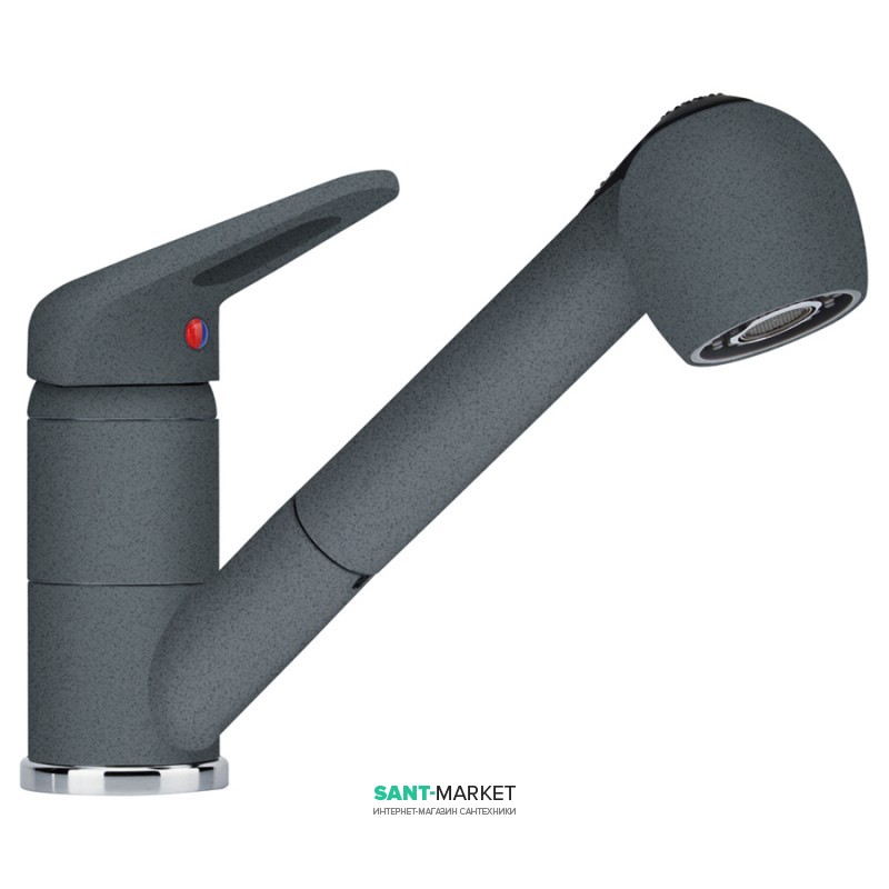 Смеситель для кухни Franke Novara-Plus однорычажный с выносным изливом латунь покрытие Fragranit графит 115.0470.674