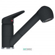 Смеситель для кухни Franke Novara-Plus однорычажный с выносным изливом латунь покрытие Fragranit оникс 115.0470.675