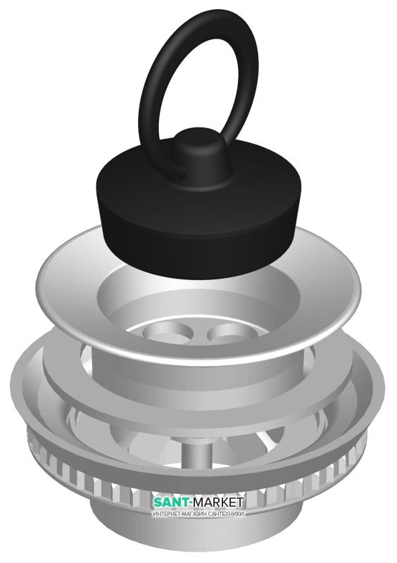 Пробка для випускного отвору раковини Jika пластик чорний H8907390000001