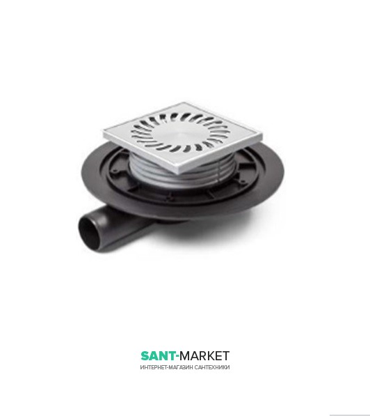 Сливной трап для балконов и террас МСН боковой сток с решеткой 382A