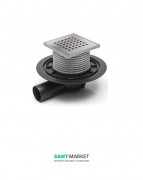 Зливний трап для балконів і терас МСН бічний стік з дизайнерської гратами Квадрати G 381 NA