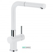 Смеситель для кухни Franke Active Plus Doc однорычажный с выносным изливом латунь покрытие Fragranite хром/белый 115.0373.888