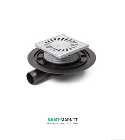 Зливний трап для балконів і терас МСН бічний стік з гратами 382A