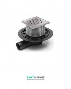 Зливний трап для балконів і терас МСН бічний стік з дизайнерської гратами Квадрати G 381 NA