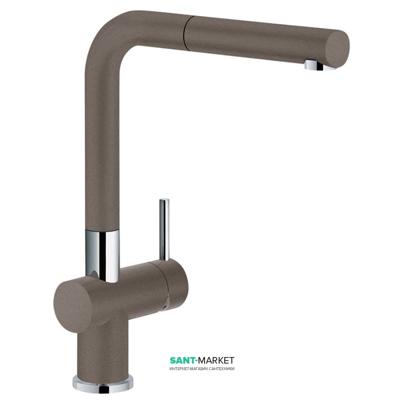Смеситель для кухни Franke Active Plus Doc однорычажный с выносным изливом латунь покрытие Fragranite хром/шторм 115.0373.886