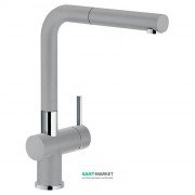 Смеситель для кухни Franke Active Plus Doc однорычажный с выносным изливом латунь покрытие Fragranite хром/серый камень 115.0373.889