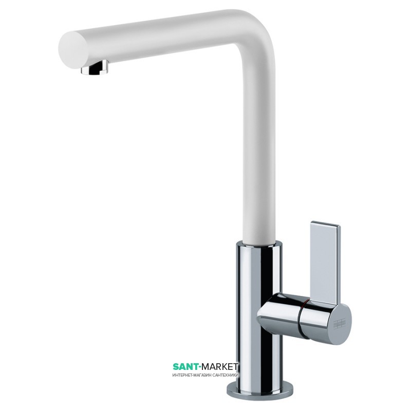 Смеситель для кухни Franke Neptune Evo однорычажный латунь покрытие Fragranite хром/белый 115.0373.929