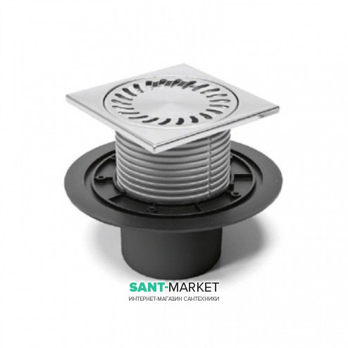 Зливний трап для балконів і терас МСН прямий стік з гратами 386E