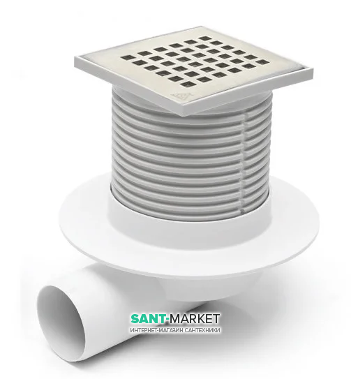 Сливной трап с гидрозатвором  MCH с горизонтальным выпуском DN 50 белый G 411 L