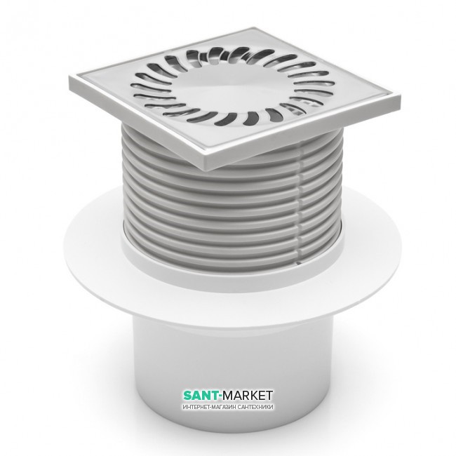 Сливной трап с гидрозатвором  MCH с вертикальным выпуском DN 50 белый 421 L