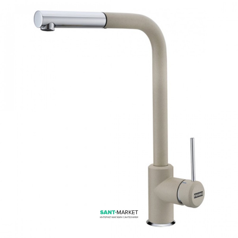 Смеситель для кухни Franke Sirius однорычажный с выносным изливом латунь покрытие Fragranite хром/сахара 115.0476.821