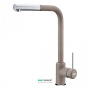 Смеситель для кухни Franke Sirius однорычажный с выносным изливом латунь покрытие Fragranite хром/миндаль 115.0476.828
