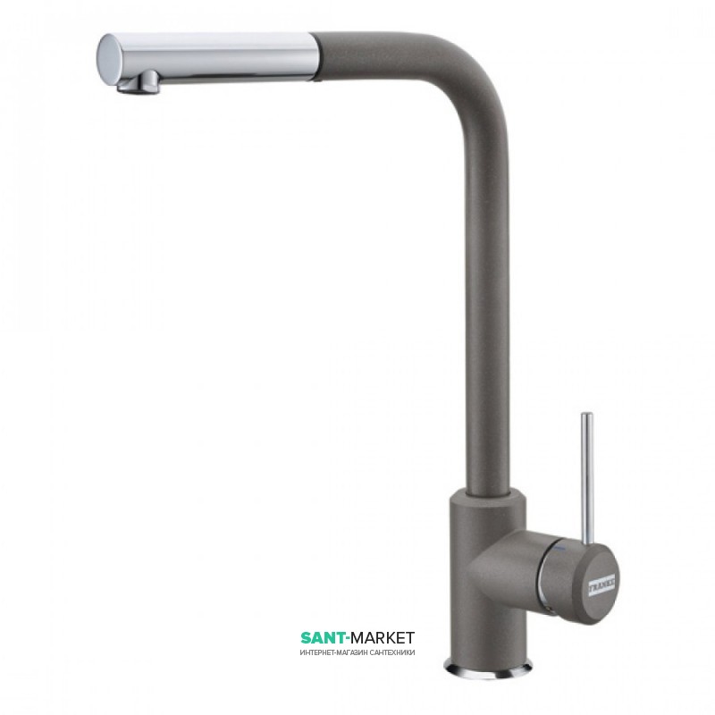 Змішувач для кухні Franke Sirius змішувач з виносним зливом латунь покриття Fragranite хром / шторм 115.0476.829