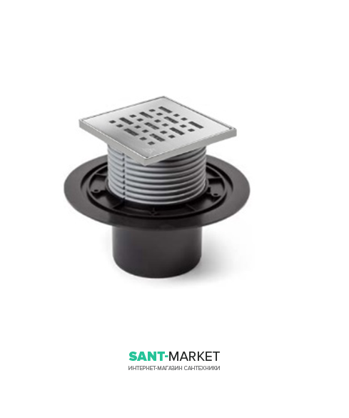 Сливной трап для балконов и террас МСН прямой сток с дизайнерской решеткой Фокус F 384 NA