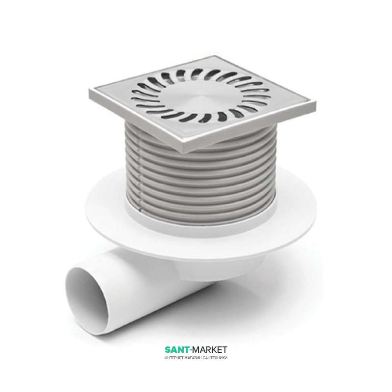 Зливний трап з сухим сифоном MCH Neptun з горизонтальним випуском DN 50 нержавіюча сталь 425 XL