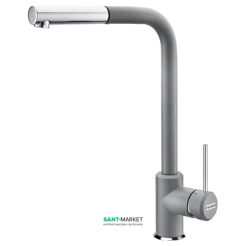 Смеситель для кухни Franke Sirius однорычажный с выносным изливом латунь покрытие Fragranite хром/серый камень 115.0476.824