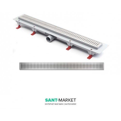 Желоб водосточный МСН 650 мм с горизонтальным фланцем и матовой решеткой Бейзик CH 650 BN 1