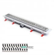 Желоб водосточный МСН 850 мм с горизонтальным фланцем и матовой решеткой Гармония CH 850 HN 1