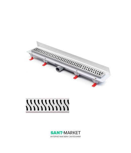 Желоб водосточный МСН 350 мм с вертикальным фланцем и матовой решеткой Гармония CH 350 HN 3