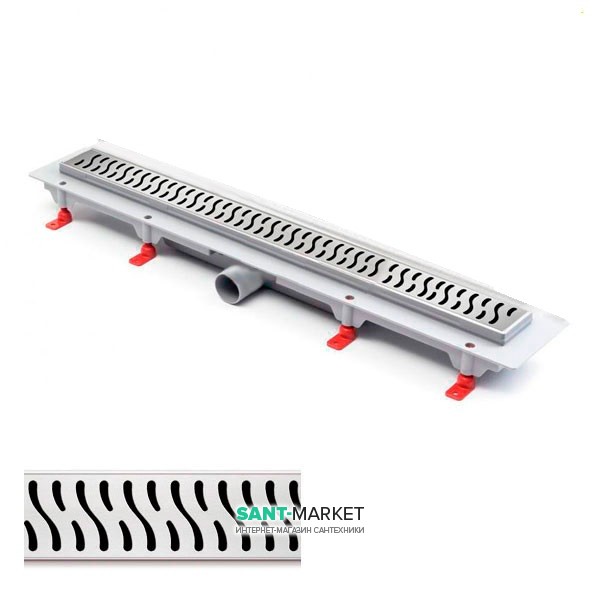 Жолоб водостічний МСН 450 мм з горизонтальним фланцем і матовою гратами Гармонія CH 450 HN 1