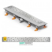 Жолоб водостічний МСН 450 мм з горизонтальним фланцем і матовою гратами Краплі CH 450 DN 1