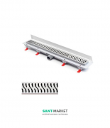 Жолоб водостічний МСН 750 мм з вертикальним фланцем і матовою гратами Гармонія CH 750 HN 3