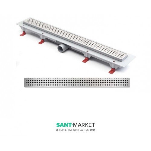 Жолоб водостічний МСН 850 мм з горизонтальним фланцем і матовою гратами Бейзік CH-850 BN 1