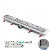 Жолоб водостічний МСН 850 мм з горизонтальним фланцем і матовою гратами Квадрати CH 850 SN 1