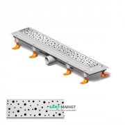 Желоб водосточный МСН 650 мм с горизонтальным фланцем и полированной решеткой Капли CH 650 D