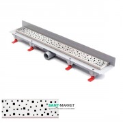 Жолоб водостічний МСН 450 мм з вертикальним фланцем і матовою гратами Квадрати CH 450 SN 3