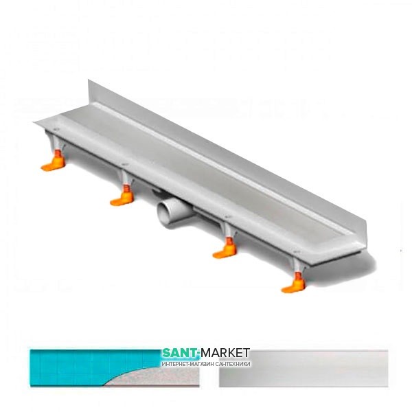 Желоб водосточный МСН 450 мм с вертикальным фланцем и матовой решеткой Классик CH 450 KN 3