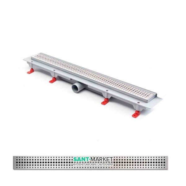 Жолоб водостічний МСН 650 мм з горизонтальним фланцем і полірованої гратами Бейзік CH 650 B