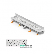 Жолоб водостічний МСН 750 мм з вертикальним фланцем і матовою гратами Краплі CH 750 DN 3