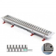 Жолоб водостічний МСН 1050 мм з горизонтальним фланцем і матовою гратами Медіум CH 1050 / S40 MN 1