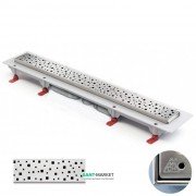 Жолоб водостічний МСН 1050 мм з горизонтальним фланцем і матовою гратами Квадрати CH 1050 / S40 SN 1