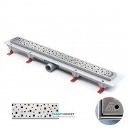 Желоб водосточный МСН 750 мм с горизонтальным фланцем и матовой решеткой Квадраты CH 750/50 SN 1