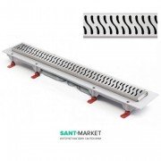 Жолоб водостічний МСН 750 мм з горизонтальним фланцем і матовою гратами Гармонія CH 750 / S40 HN 1