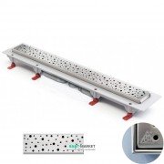 Желоб водосточный МСН 750 мм с горизонтальным фланцем и матовой решеткой Капли CH 750/S40 DN 1