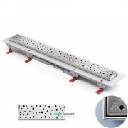 Жолоб водостічний МСН 650 мм з горизонтальним фланцем і матовою гратами Краплі CH 650 / S40 DN 1