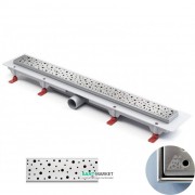 Желоб водосточный МСН 750 мм с горизонтальным фланцем и матовой решеткой Капли CH 750/50 DN 1